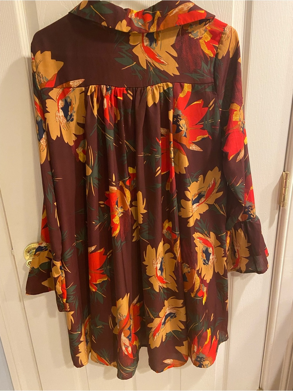 Umgee Burgundy Floral Long-Sleeve Dress small NWOT - Picture 5 of 9